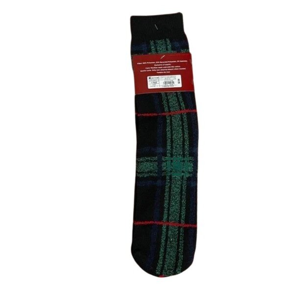 Wondershop Plaid Crew Socks in Black, Green, and Red ~ Extra Soft Extra Warm NWT - Picture 3 of 3